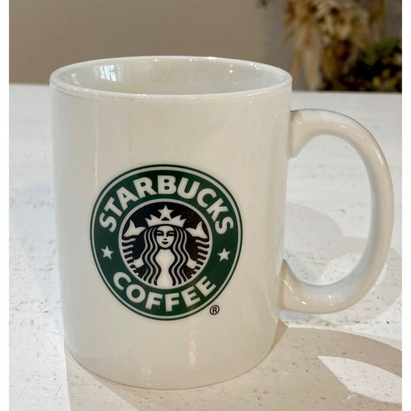Starbucks Other - Starbucks Coffee Tea Mug 2006 Logo Double Sided White Green Siren